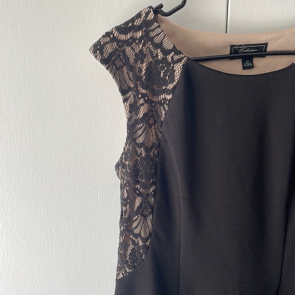 Size 12 Midi Black & Brown Lace Dress - Picture 3 of 8